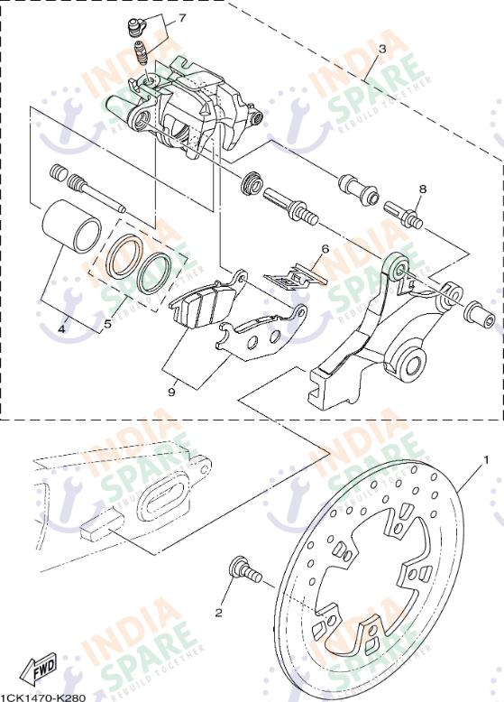 REAR BRAKE CALIPER